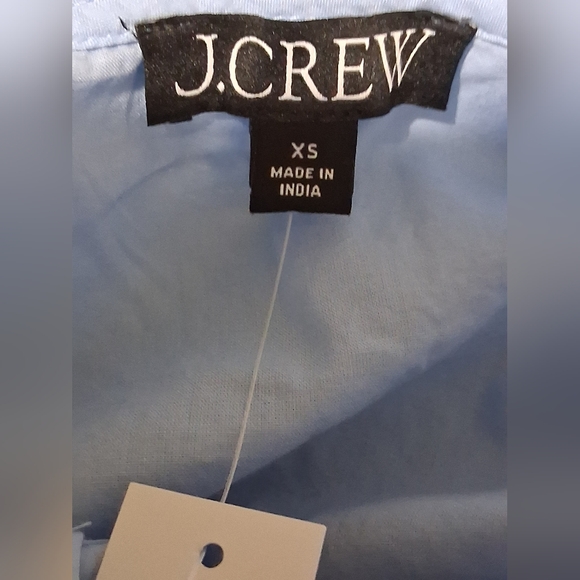 NWT J. Crew Light Blue Eyelet Button Down Blouse, Long sleeve, XS - Picture 10 of 11